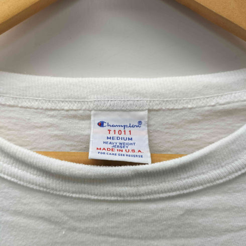 チャンピオン Champion T1011 USA製 NY プリント ポケット L/S Tシャツ ロンT メンズ import:M